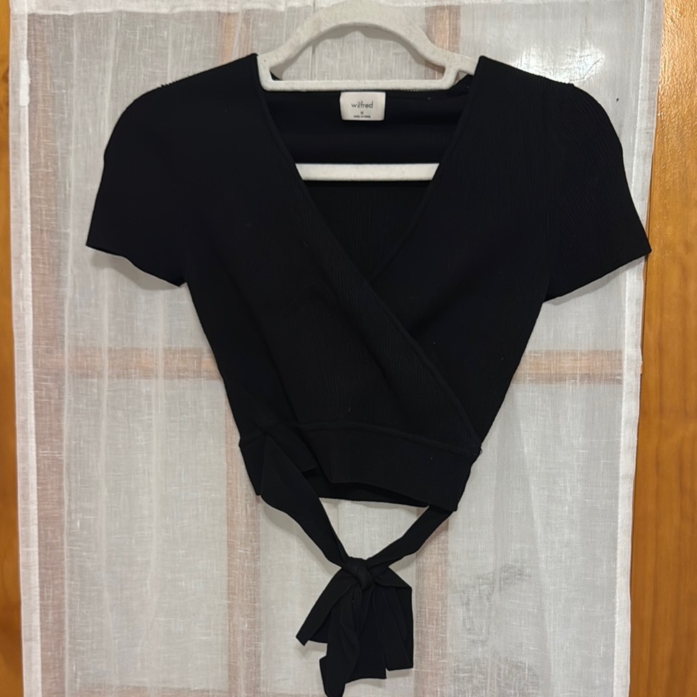 Wilfred Black Wrap Blouse